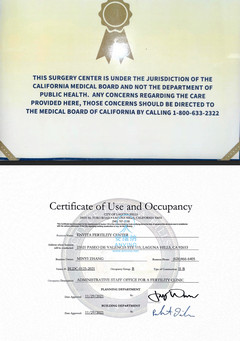 安维纳(Anvino) 合作中心加州医务委员会监管及运营许可 | Anvino Partner: CA Medical Board Jurisdiction & City Occupancy Permit - Certificate