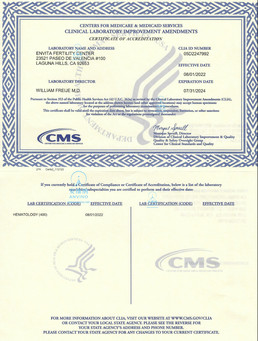 安维纳(Anvino) 合作中心 CLIA 临床实验室联邦认证| Anvino Partner: CLIA Clinical Laboratory Accreditation - Certificate