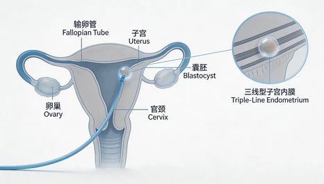 胚胎移植（Embryo Transfer）：内膜准备、着床窗口期与单囊胚移植策略